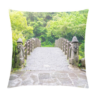 Personality  Dol Hareuban Bridge In Cheonjiyeon Falls Pillow Covers