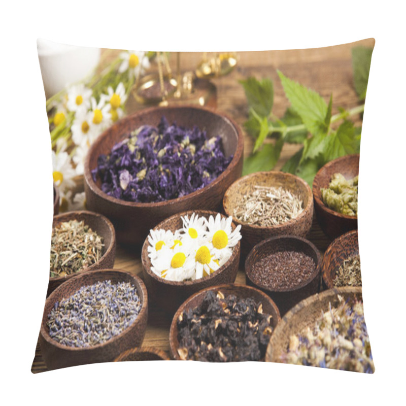 Personality  Fresh medicinal herbs pillow covers