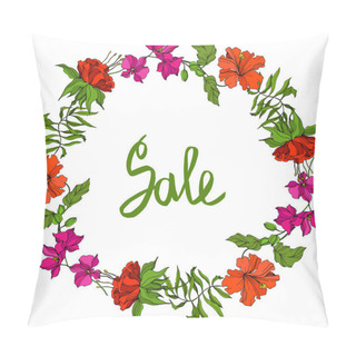 Personality  Vector Tropical Botanical Flower. Exotic Tropical Hawaiian Summer. Engraved Ink Art. Frame Border Ornament Square. Pillow Covers