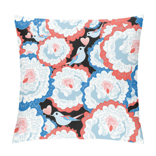 Personality  Flower Pattern With Love Birds Pillow Covers