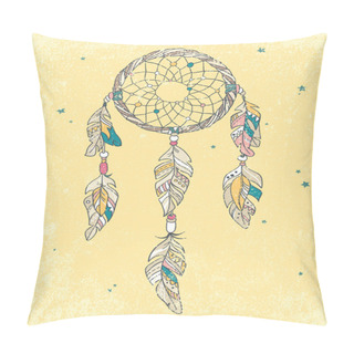 Personality  Vector Dreamcatcher Amulet. Ethnic Illustration, Tribal Pillow Covers