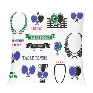 Personality  Table Tennis Game Heraldic Elements Pillow Covers
