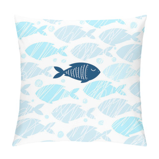 Personality  Seamless Pattern From Ornamental Fish. Vector Illustration Pillow Covers