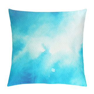 Personality  Abstract Blue Sky Watercolor Background. Pillow Covers