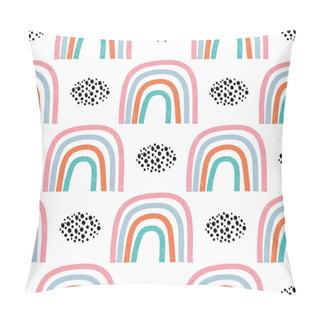 Personality  Seamless Pattern With Hand Drawn Rainbows. Childish Texture For Fabric, Textile, Apparel. Vector Background Pillow Covers