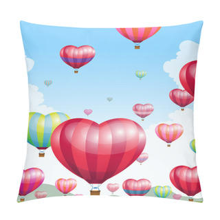 Personality  Heart Shaped Hot Air Balloons Pillow Covers