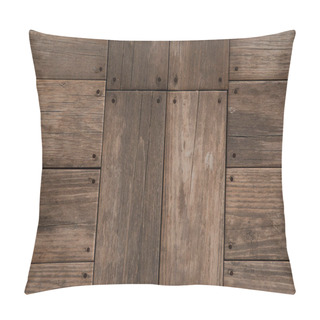 Personality  Background Of Natural, Grey Wooden Planks, Top View Pillow Covers