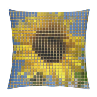 Personality  Sunflower Pixelated Image Generated Texture Pillow Covers