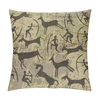 Personality  Background With Petroglyphs Pillow Covers