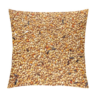 Personality  Seed Mixture Background. Pet Food For Birds. (finches) Pillow Covers