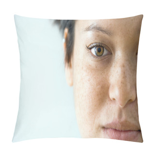 Personality  Woman Close Up Portrait Pillow Covers