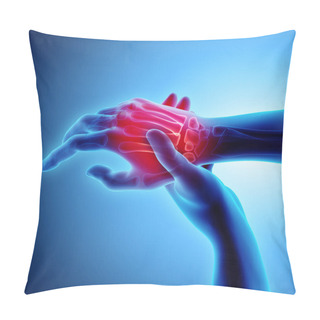 Personality  Palm Painful - Skeleton X-ray, Medical Concept. Pillow Covers