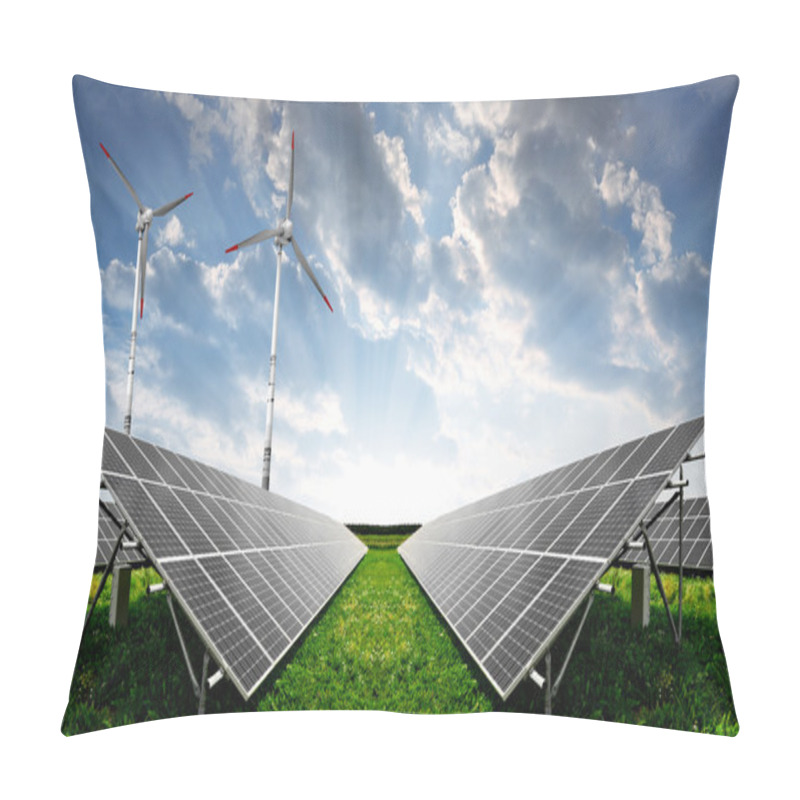 Personality  Solar energy panels and wind turbine pillow covers