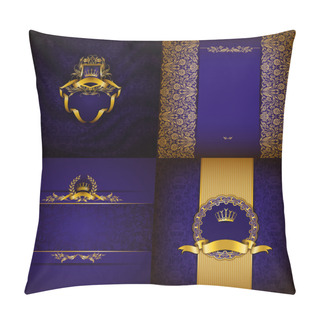 Personality  Elegant Golden Frame Banner Pillow Covers