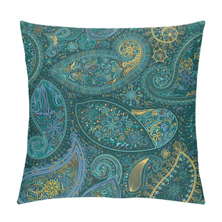 Personality  Paisley Vintage Floral Motif Ethnic Seamless Background.  Pillow Covers