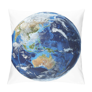 Personality  Earth Globe 3d Illustration. Oceania View. Pillow Covers