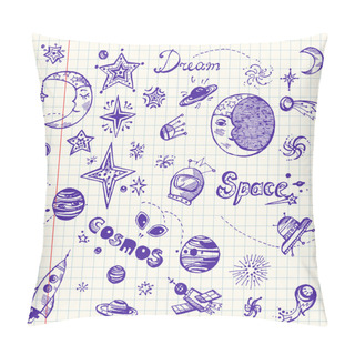 Personality  Hand Drawn Set With Space Elements Pillow Covers