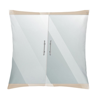 Personality  Glass Door With Chrome Silver Handles Set Pillow Covers