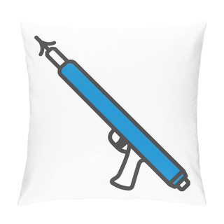 Personality  Icon Of Fishing Speargun. Editable Bold Outline With Color Fill Design. Vector Illustration. Pillow Covers