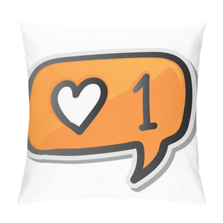 Personality  Speech Bubble Sticker With Hearts Like Counter Notification Pillow Covers