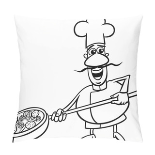 Personality  Italian Cook Cartoon Coloring Page Pillow Covers