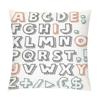 Personality  Hand Drawn ABC Elements Pillow Covers