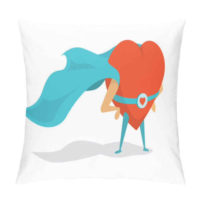 Personality  Super heart love hero wearing a cape pillow covers