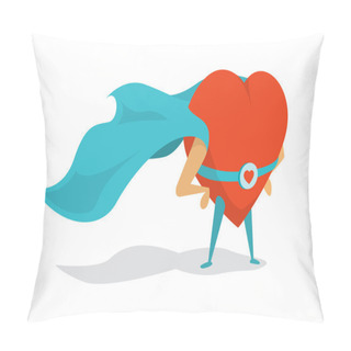 Personality  Super Heart Love Hero Wearing A Cape Pillow Covers