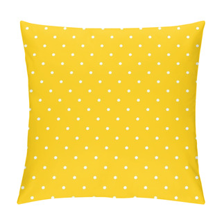 Personality  Tile Vector Pattern With White Polka Dots On Yellow Background Pillow Covers