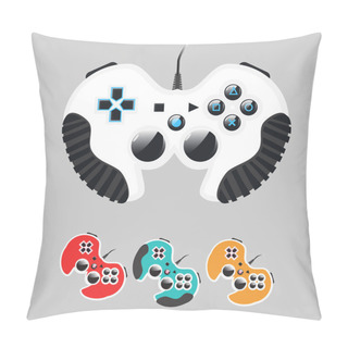Personality  Set Of Gamepads, Vector Pillow Covers