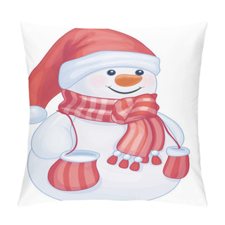 Personality  Fun Snowman Isolated. Pillow Covers