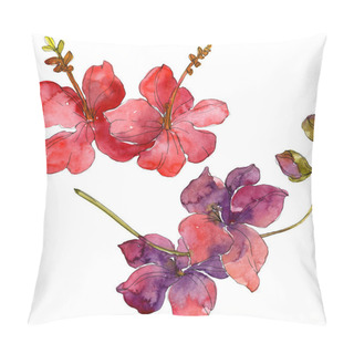 Personality  Flowers Isolated On White. Watercolor Background Illustration Set.  Pillow Covers