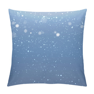 Personality  Delicate Sky Background With Falling Snowflakes - Illustration Pillow Covers