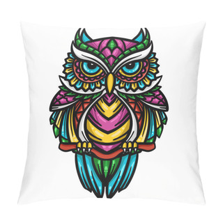 Personality  Colorful Owl Zentangle Art Illustration - Vector Pillow Covers