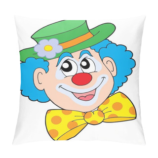 Personality  Portrait Of Clown Vector Illustration Pillow Covers