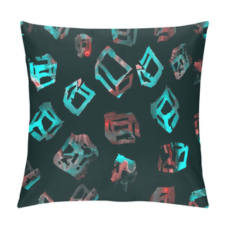 Personality  Memphis Cube Seamless Pattern.  Pillow Covers