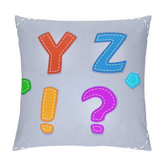 Personality  Vector Stitches Font. Y, Z Pillow Covers