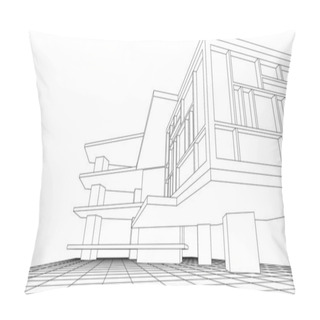 Personality  Modern House Construction Design 3d Rendering Pillow Covers