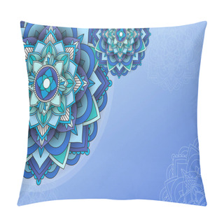 Personality  Beautiful Mandala Background Template Illustration Pillow Covers