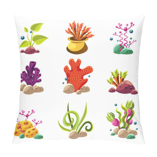 Personality  Cartoon Underwater Plants And Creatures Pillow Covers