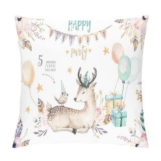 Personality  Cute Baby Deer And Robin   Pillow Covers