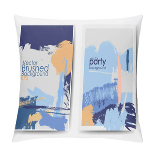 Personality  Grunge Brushed Vector Postcards Template Pillow Covers