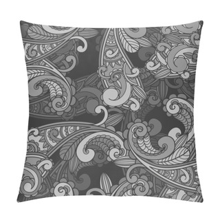 Personality  Vector Seamless Monochrome Paisley Pattern Pillow Covers