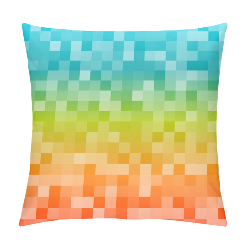 Personality  rainbow-gradient-squares-mosaic-spring-background pillow covers