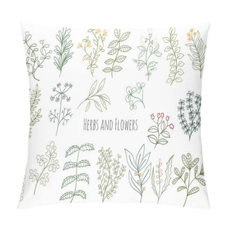 Personality  Set Of Flowers And Herbs Pillow Covers