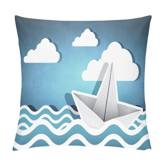 Personality  Paper Boat . Concept Image Pillow Covers