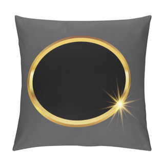 Personality  Elliptical Ribbed Golden Frame With Bright Eight-pointed Star And Black Base Pillow Covers