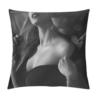 Personality  Affectionate Couple During Romantic Foreplay Pillow Covers