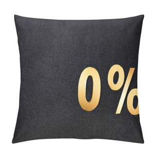 Personality  Top View Of Golden Zero Percent Signs On Black Background Pillow Covers