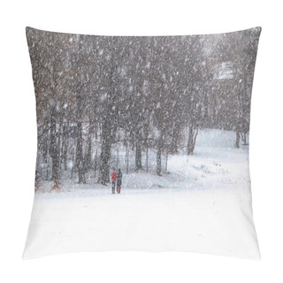 Personality  People, Snowstorm, Trees. Pillow Covers